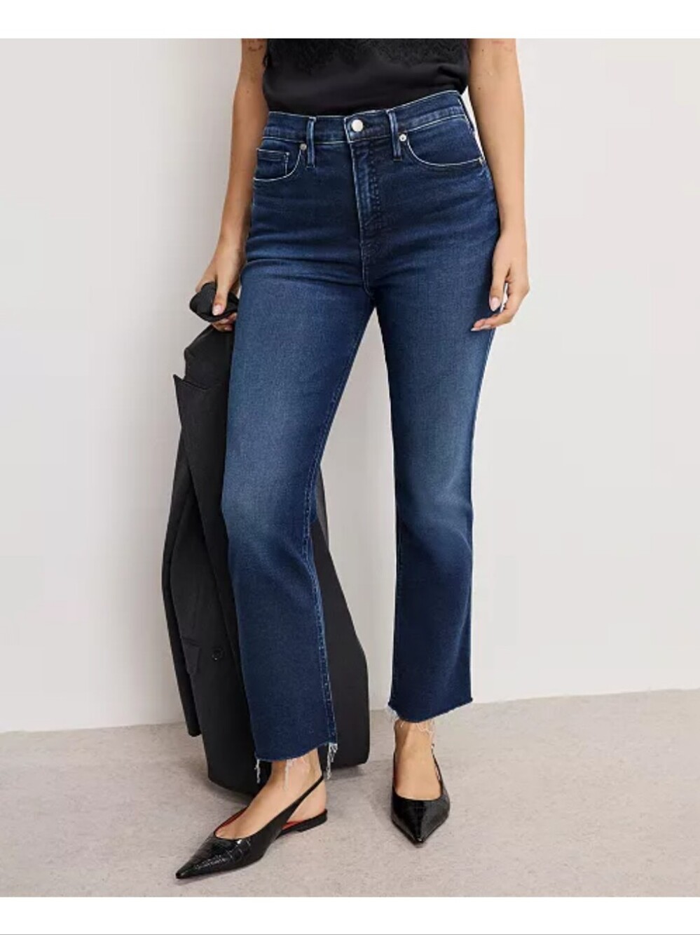 Good American Soft Tech Good Kick Flare Jeans - Indigo- 12